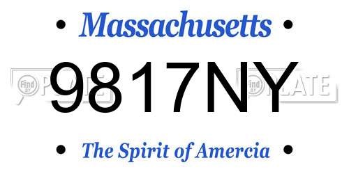 9817NY Massachusetts License Plate