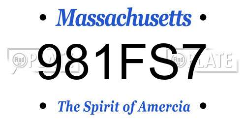 981FS7 Massachusetts License Plate