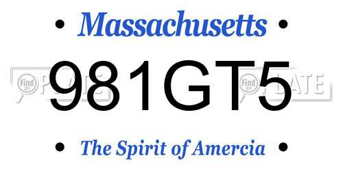 981GT5 Massachusetts License Plate