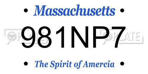 981NP7 Massachusetts License Plate
