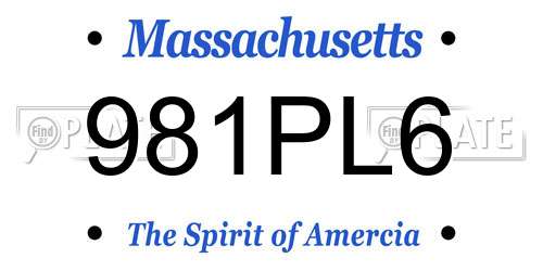 981PL6 Massachusetts License Plate