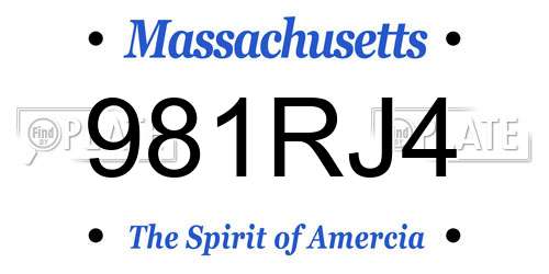 981RJ4 Massachusetts License Plate