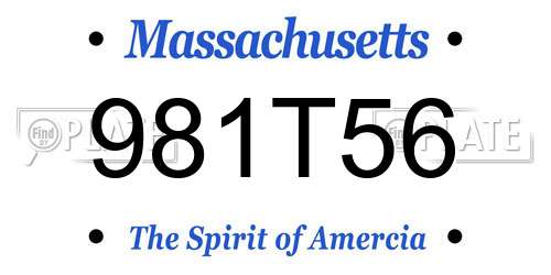 981T56 Massachusetts License Plate