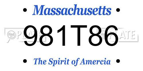 981T86 Massachusetts License Plate