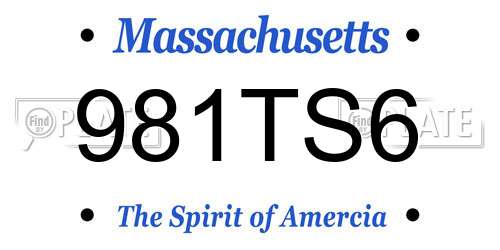 981TS6 Massachusetts License Plate