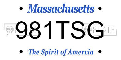 981TSG Massachusetts License Plate