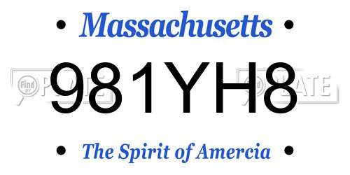 981YH8 Massachusetts License Plate