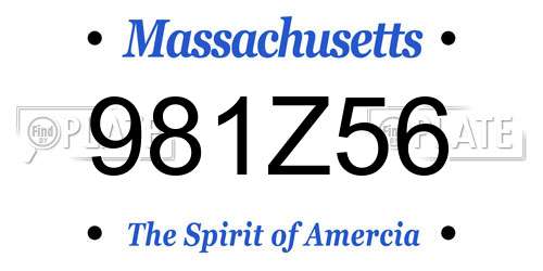 981Z56 Massachusetts License Plate