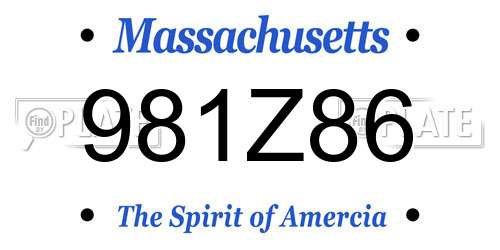 981Z86 Massachusetts License Plate
