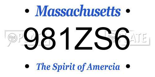 981ZS6 Massachusetts License Plate