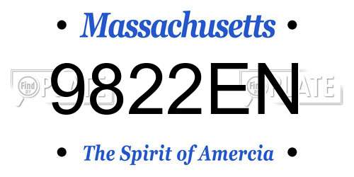 9822EN Massachusetts License Plate