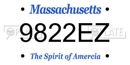 9822EZ Massachusetts License Plate