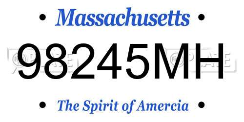 98245MH Massachusetts License Plate