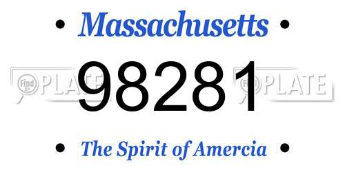 98281 Massachusetts License Plate