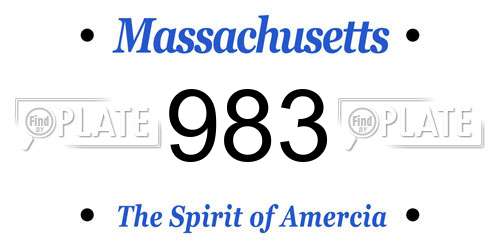983 Massachusetts License Plate
