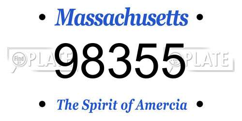 98355 Massachusetts License Plate