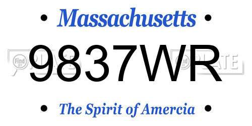 9837WR Massachusetts License Plate