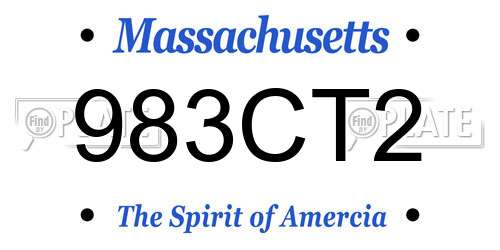 983CT2 Massachusetts License Plate