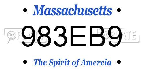 983EB9 Massachusetts License Plate