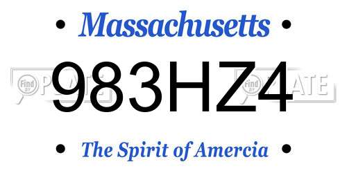 983HZ4 Massachusetts License Plate