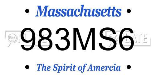 983MS6 Massachusetts License Plate