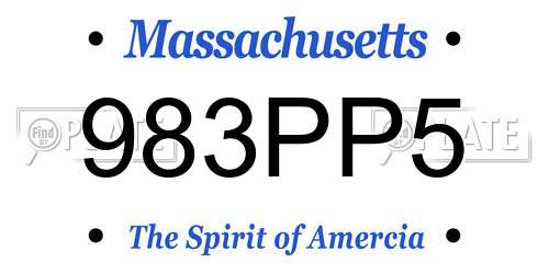 983PP5 Massachusetts License Plate