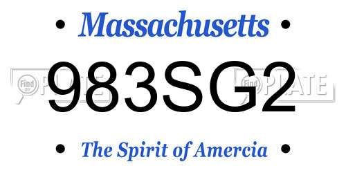 983SG2 Massachusetts License Plate
