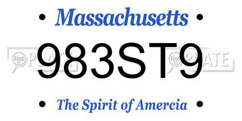 983ST9 Massachusetts License Plate
