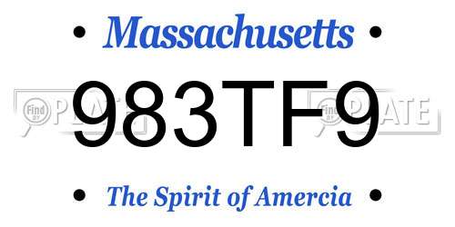 983TF9 Massachusetts License Plate