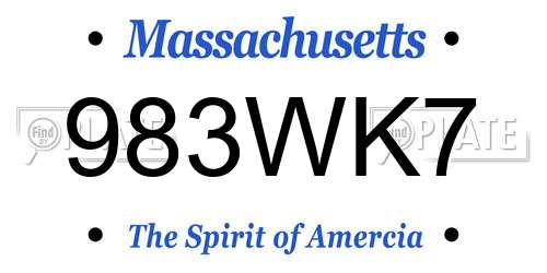 983WK7 Massachusetts License Plate