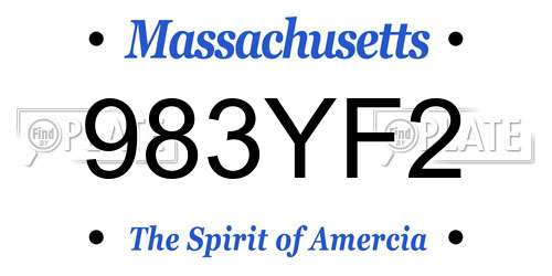 983YF2 Massachusetts License Plate
