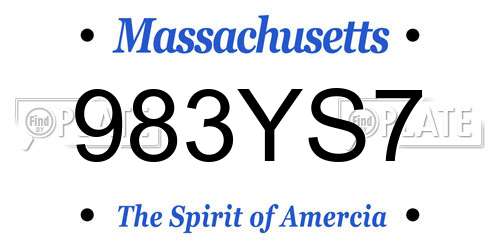 983YS7 Massachusetts License Plate