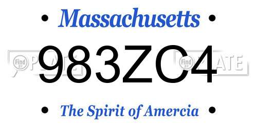 983ZC4 Massachusetts License Plate