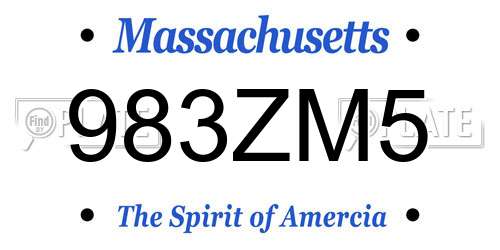 983ZM5 Massachusetts License Plate