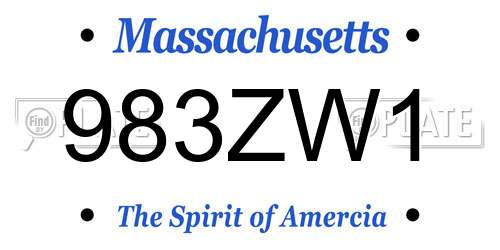983ZW1 Massachusetts License Plate
