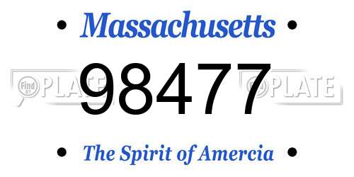 98477 Massachusetts License Plate
