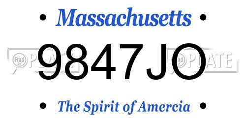 9847JO Massachusetts License Plate