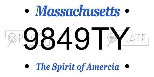 9849TY Massachusetts License Plate