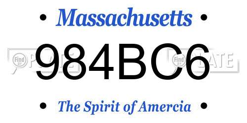 984BC6 Massachusetts License Plate