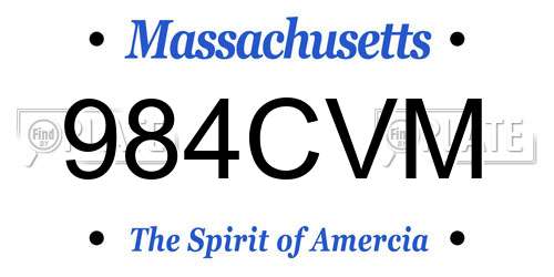 984CVM Massachusetts License Plate