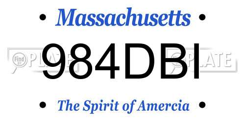 984DBI Massachusetts License Plate
