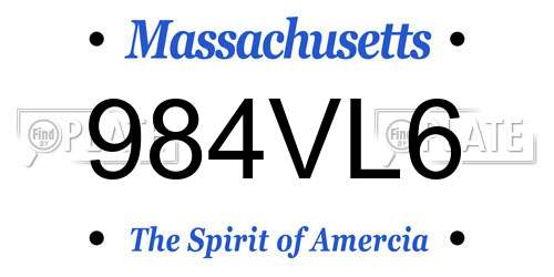 984VL6 Massachusetts License Plate