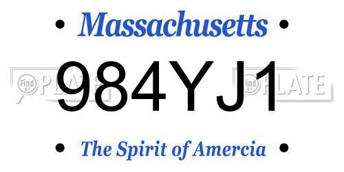984YJ1 Massachusetts License Plate