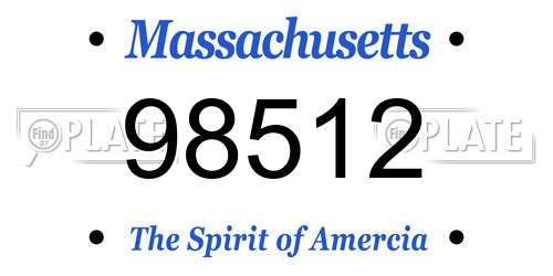 98512 Massachusetts License Plate