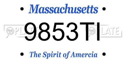9853TI Massachusetts License Plate