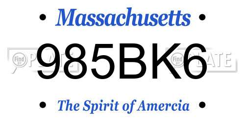 985BK6 Massachusetts License Plate