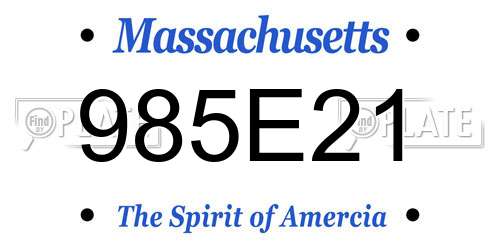 985E21 Massachusetts License Plate