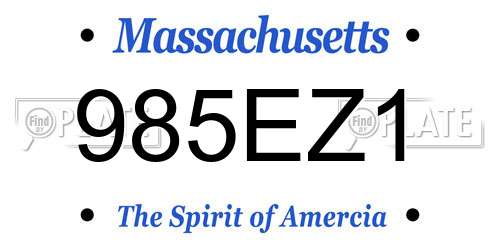 985EZ1 Massachusetts License Plate