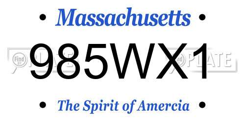 985WX1 Massachusetts License Plate
