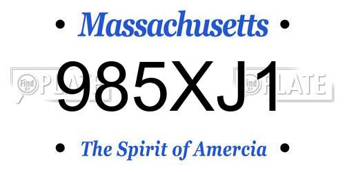 985XJ1 Massachusetts License Plate